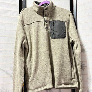 Iceburg Outerwear Men’s M Gray Snap Neck Fleece Pullover Mock Collar Jacket
